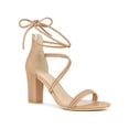 thumbnail image 1 of BLISSFUL STEP Women's Sandals Block Heels Open Toe Strappy Lace up Sandals, 1 of 5