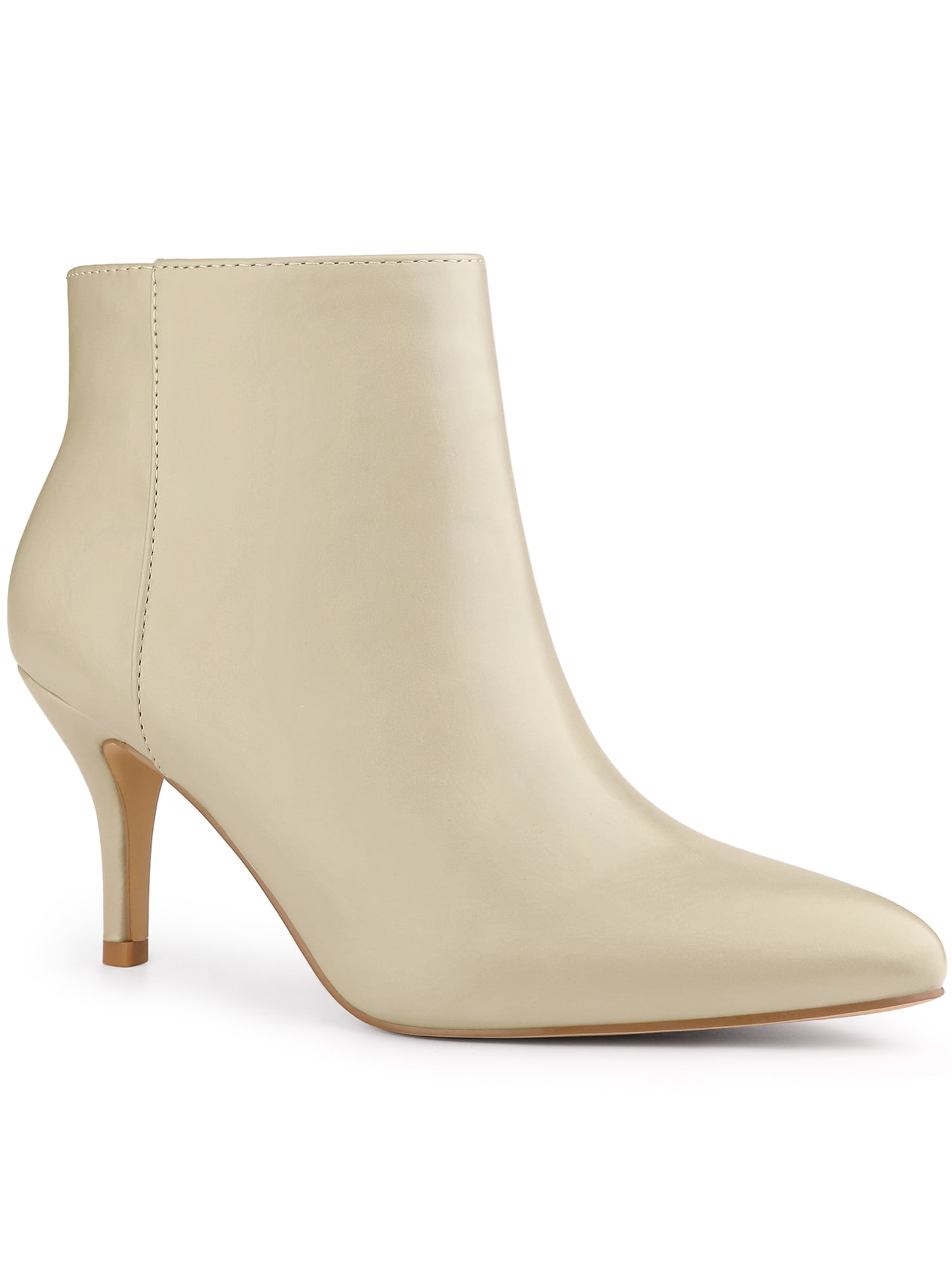 Women's Pointed Toe Heel Boots Stiletto Heels Mid-Calf Boots Zipper Boots Booties