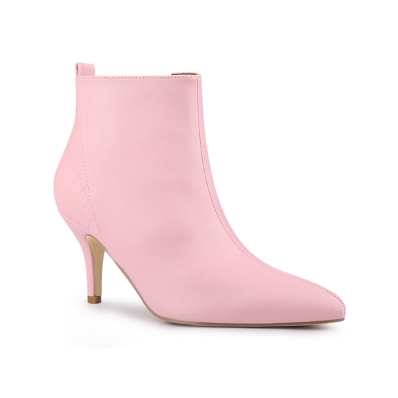 BLISSFUL STEP Women's Side Zip Pointy Toe Stiletto Heel Ankle Boots