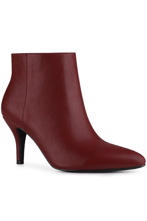 Women's Side Zip Pointy Toe Stiletto Heel Ankle Boots