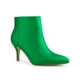 thumbnail image 1 of BLISSFUL STEP Women's Side Zip Pointy Toe Stiletto Heel Ankle Boots, 1 of 6