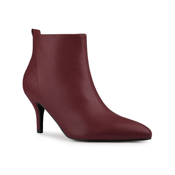 BLISSFUL STEP Women's Side Zip Pointy Toe Stiletto Heel Ankle Boots