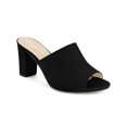 thumbnail image 1 of BLISSFUL STEP Women's Slide Heels Mules Slip on Block Heel Sandals Black 9.5, 1 of 6