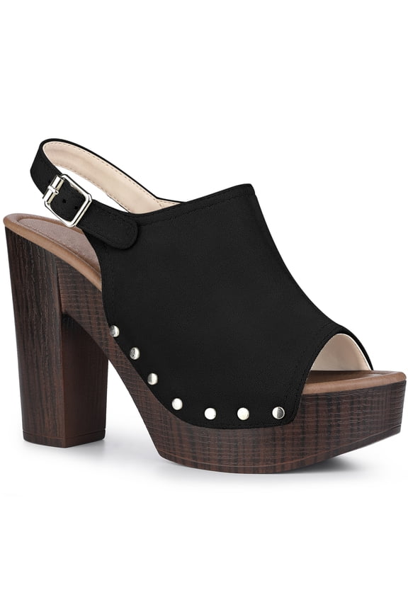 Women's Slingback Platform Chunky Heel Sandals