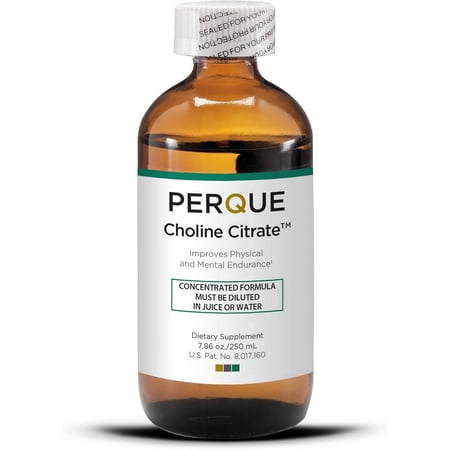 PERQUE Choline Citrate Liquid, 7.86 fl oz, Supports Brain, Nervous System & Liver Health