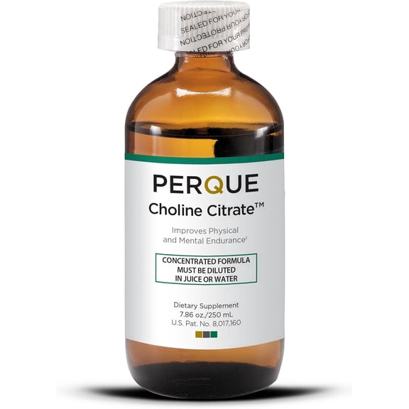 PERQUE Choline Citrate Liquid, 7.86 fl oz, Supports Brain, Nervous System & Liver Health