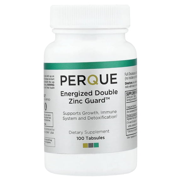 PERQUE Energized Double Zinc Guard, 100 Tabsules