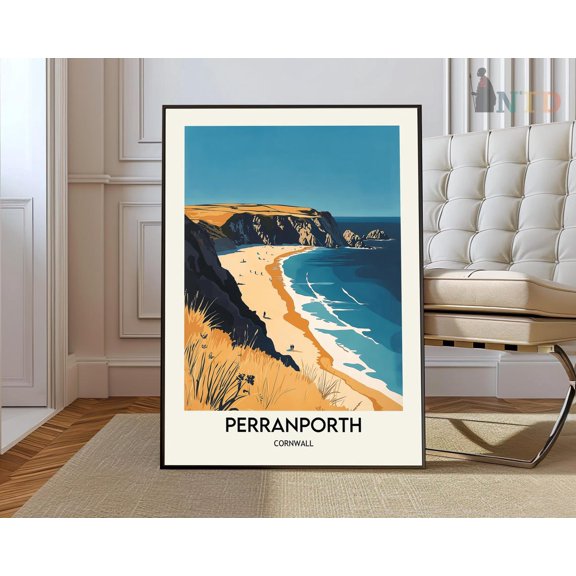Perranporth Cornwall Coast Poster Unframed Paper Print