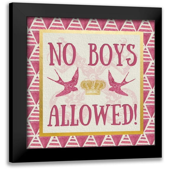 Perrenoud, Aubree 20x20 Black Modern Framed Museum Art Print Titled - No Boys Allowed
