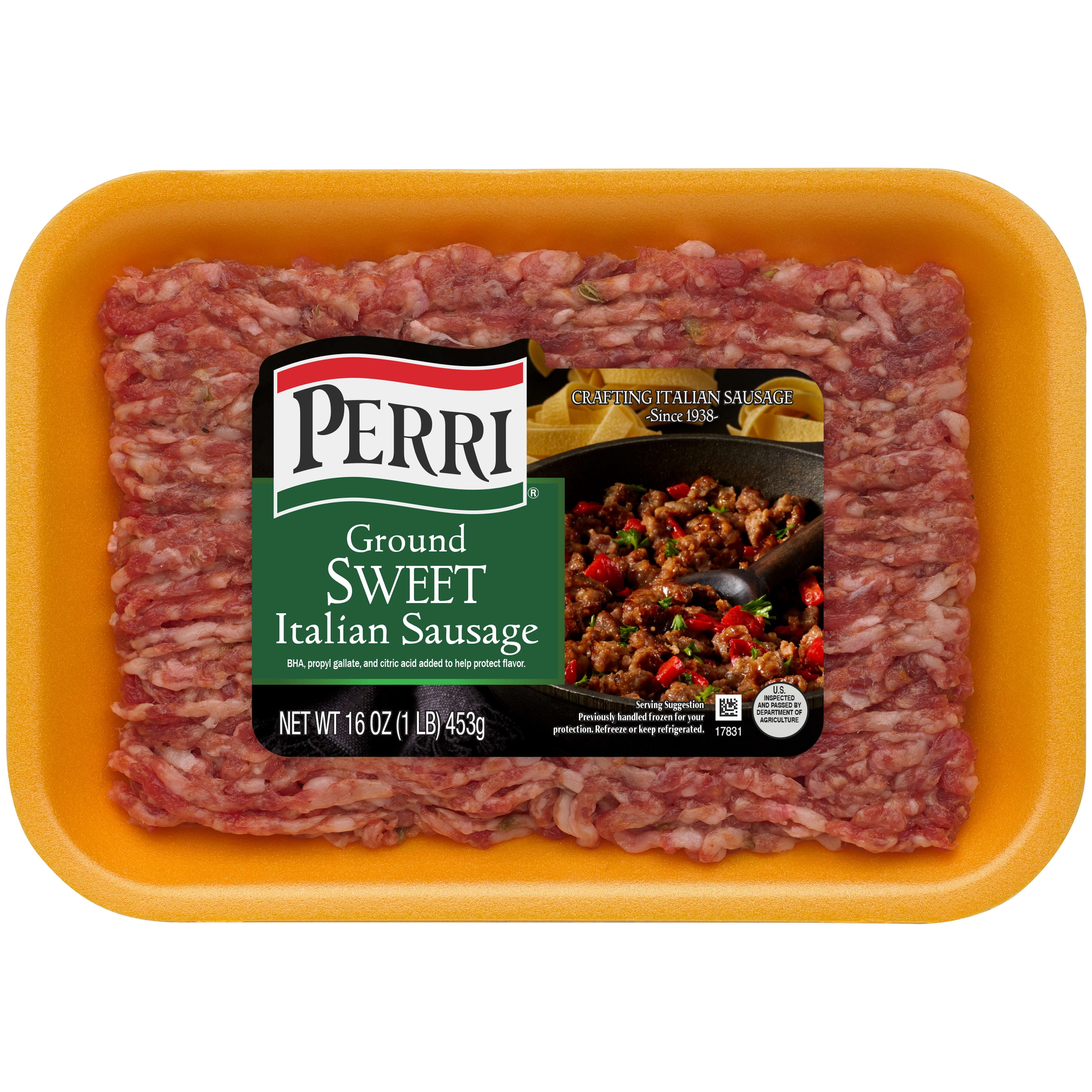 Perri Sweet Italian Ground Pork Sausage, 1 lb Tray