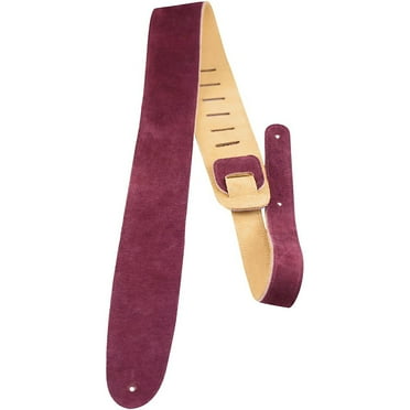Perri's 2-1/2" Suede Leather Guitar Strap Burgundy