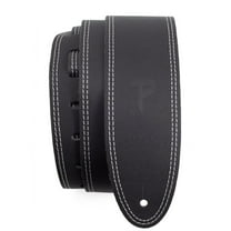 Perri's 2.5" Leather Guitar Strap With Contrast Stitch Black