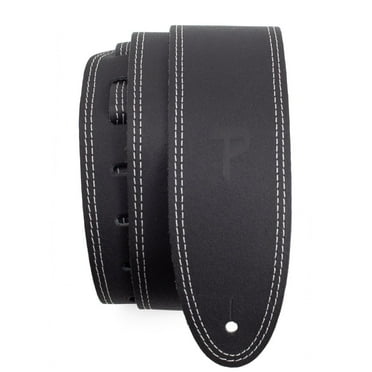 Perri's 2.5" Leather Guitar Strap With Contrast Stitch Black