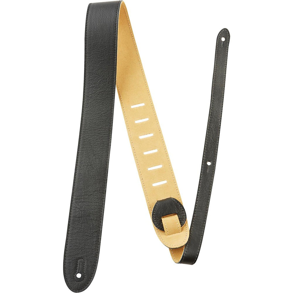 Perri's 2" Soft Italian Leather Guitar Strap Black