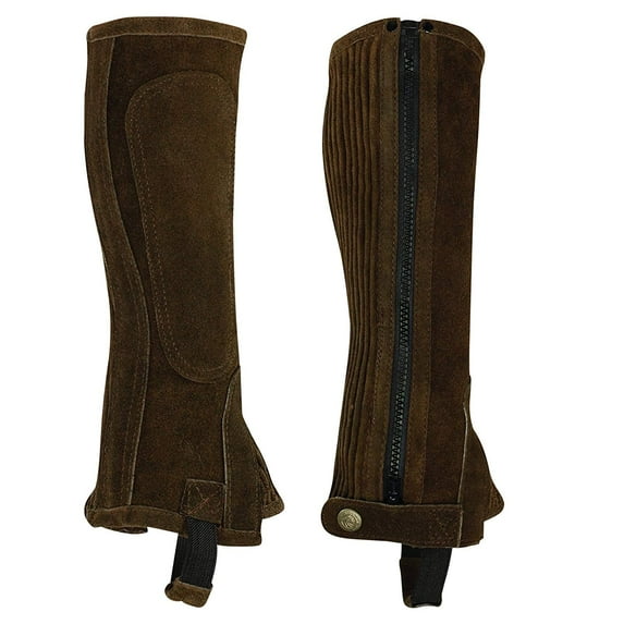 Perri's Adult Zipper Half Chaps (Brown, XS, Regular)