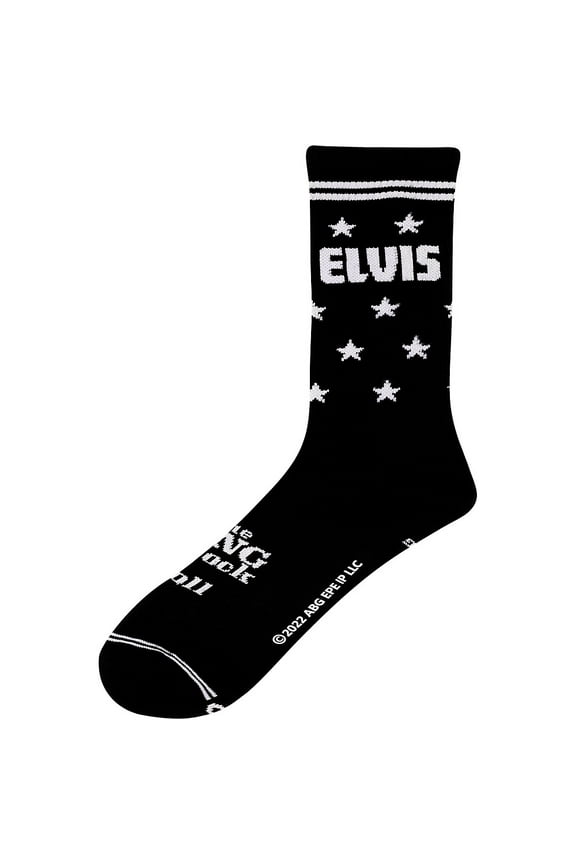 Elvis "The King" Crew Socks Black/White