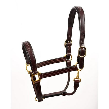 Perri's Fancy Stitched Horse Leather Halter (Havana, Cob)