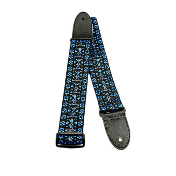 Perri's Hootenanny Design Woven Guitar Strap Blue/Black