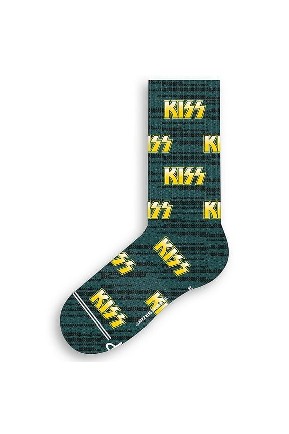 KISS All-Over Logo Short Crew Socks Grey