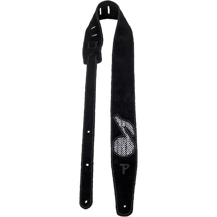 Perri's Leather Guitar Strap Silver Music Note 2.5 in.