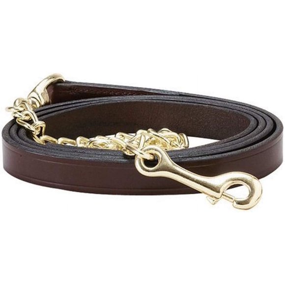 Perri's Leather Lead with 30-Inch Chain, 6-Feet 30-Inch