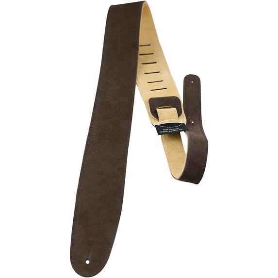 Perri's Leathers 2.5" Soft Suede Guitar Strap with Premium Backing, Brown