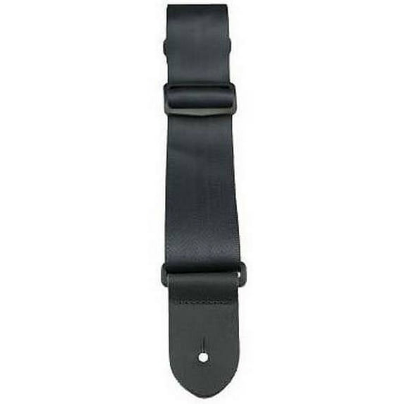 Perri\'s Leathers 2" Seatbelt Guitar Strap with Leather Ends, Black