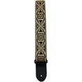 thumbnail image 1 of Perri's Premium Jaquard Weaved on Webbing Backing Guitar Strap Gold Tribal 2 in., 1 of 1