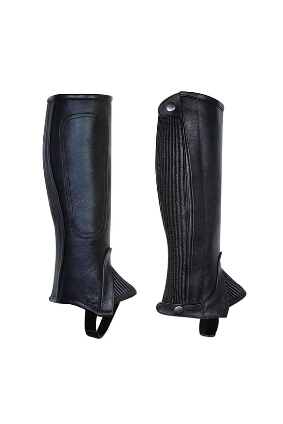 Professional Adult Half Chaps (Black, L, Regular)