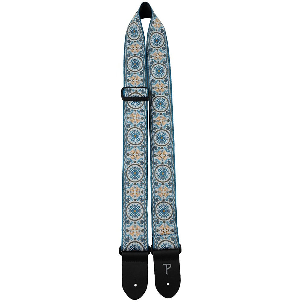 Perri's Leathers TWS 2" Wide Jacquard Guitar Strap, Blue Mandala