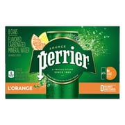 Perrier L'Orange Flavored Sparkling Water, 11.15 FL OZ Cans (24 Count) 267.6 fl oz