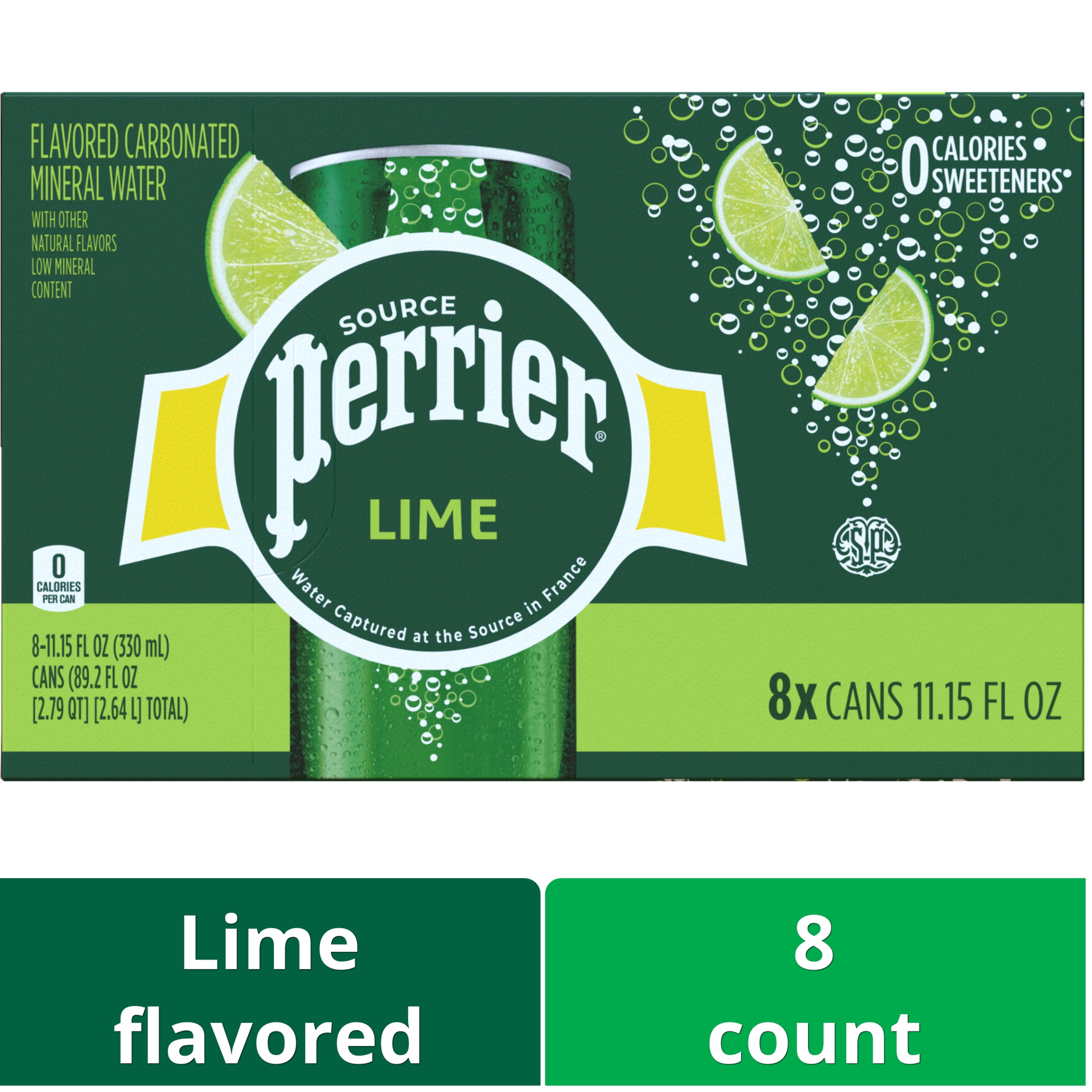 Perrier Lime Flavored Sparkling Water Cans (8 Count) 89.2 fl oz
