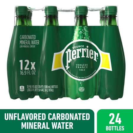 Perrier Sparkling Water, Plastic Water Bottles (12 Count) 202.8 fl oz