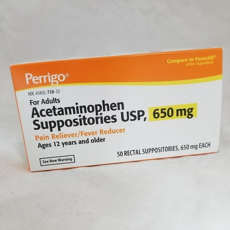 Perrigo Acetaminophen Adult Suppositories, 650mg, 50ct 458020730320A1395