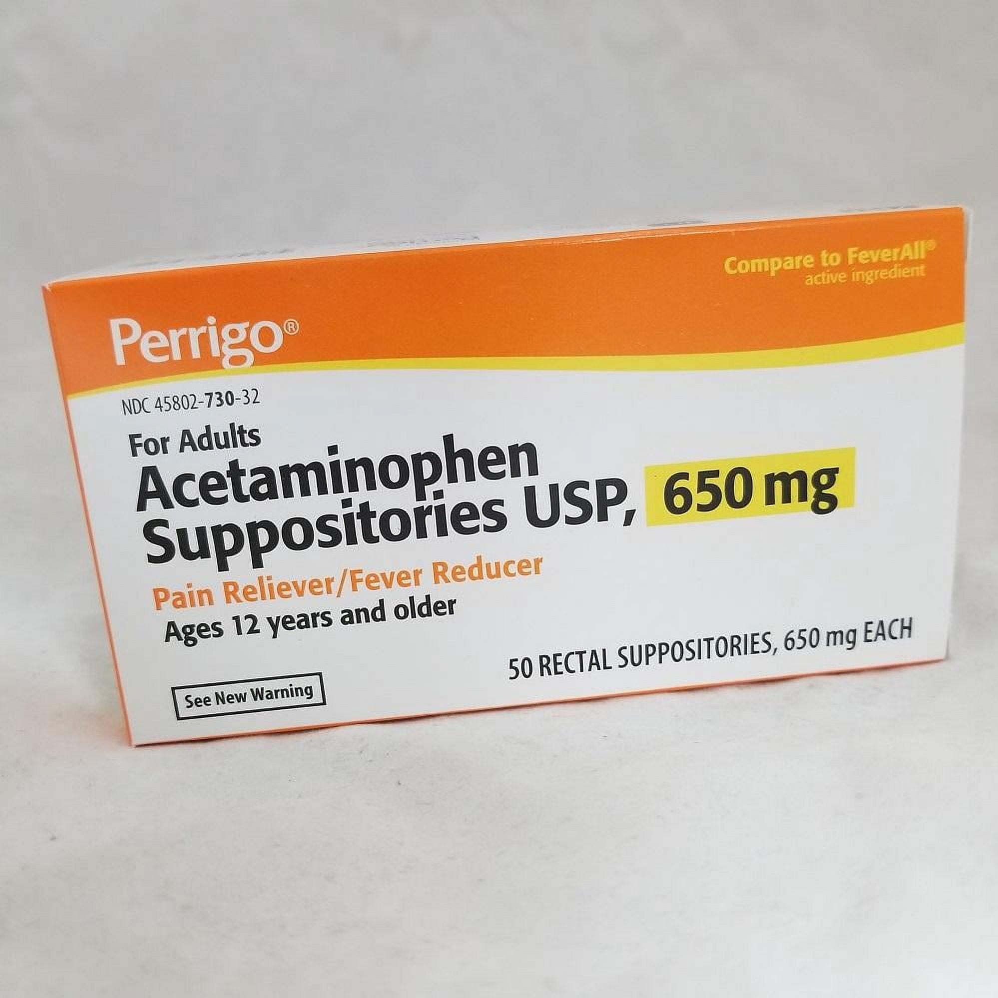 Perrigo Acetaminophen Rectal Suppositories 120mg 100ct main image 1