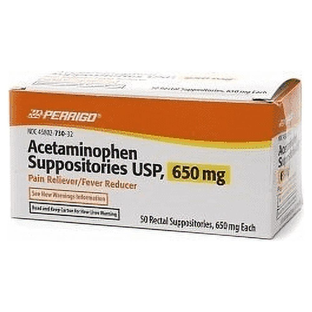 Perrigo Acetaminophen Suppositories Pain Reliever 650 MG 50 Count for sale  online