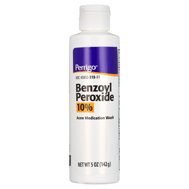 Perrigo Benzoyl Peroxide 10% Acne Medication Face Wash, 5 Fl. Oz.