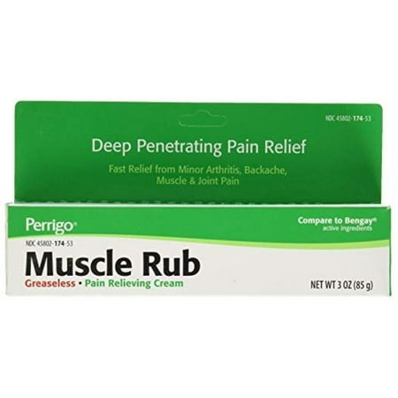 Perrigo Muscle Rub, Pain Relieving Cream, Extra, 3 oz (Pack of 3)