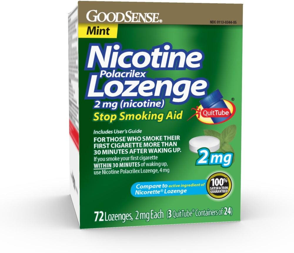 Perrigo Nicotine Polocrilex Mint Lozenge, 2 mg, 72 Count