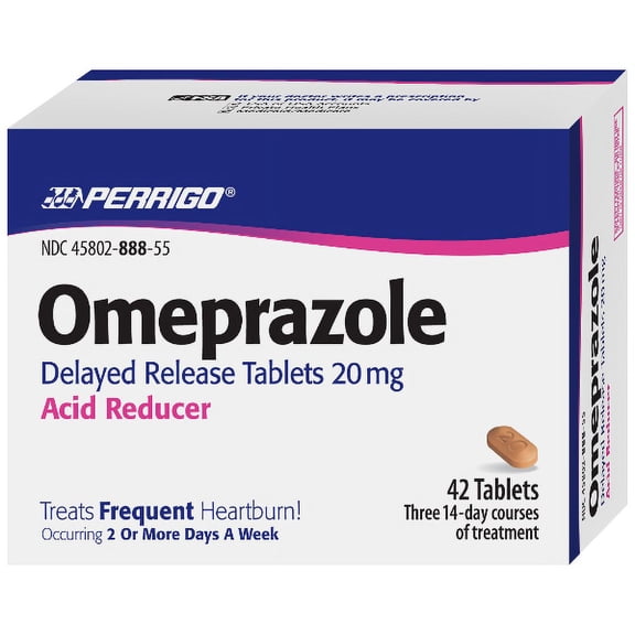 Perrigo Omeprazole Delayed Release Tablets 20Mg, Acid Reducer, 42 Ea, 3 Pack