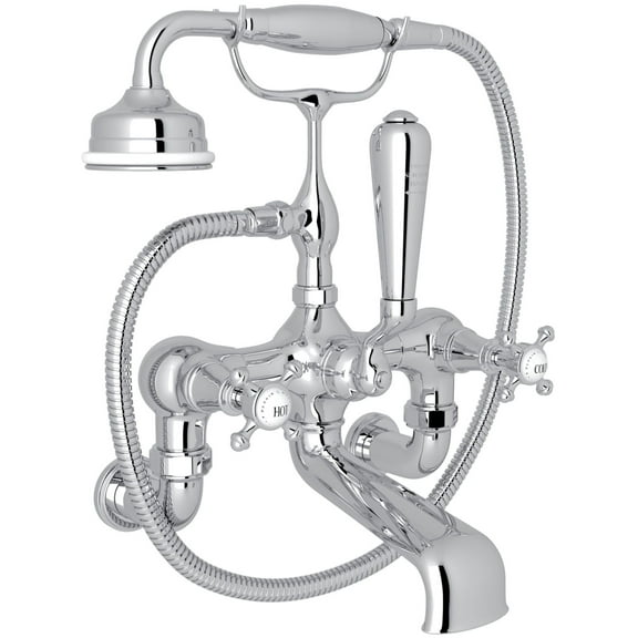 Perrin And Rowe U.3007X/1 Georgian Era Wall Mounted Clawfoot Tub Filler - Chrome