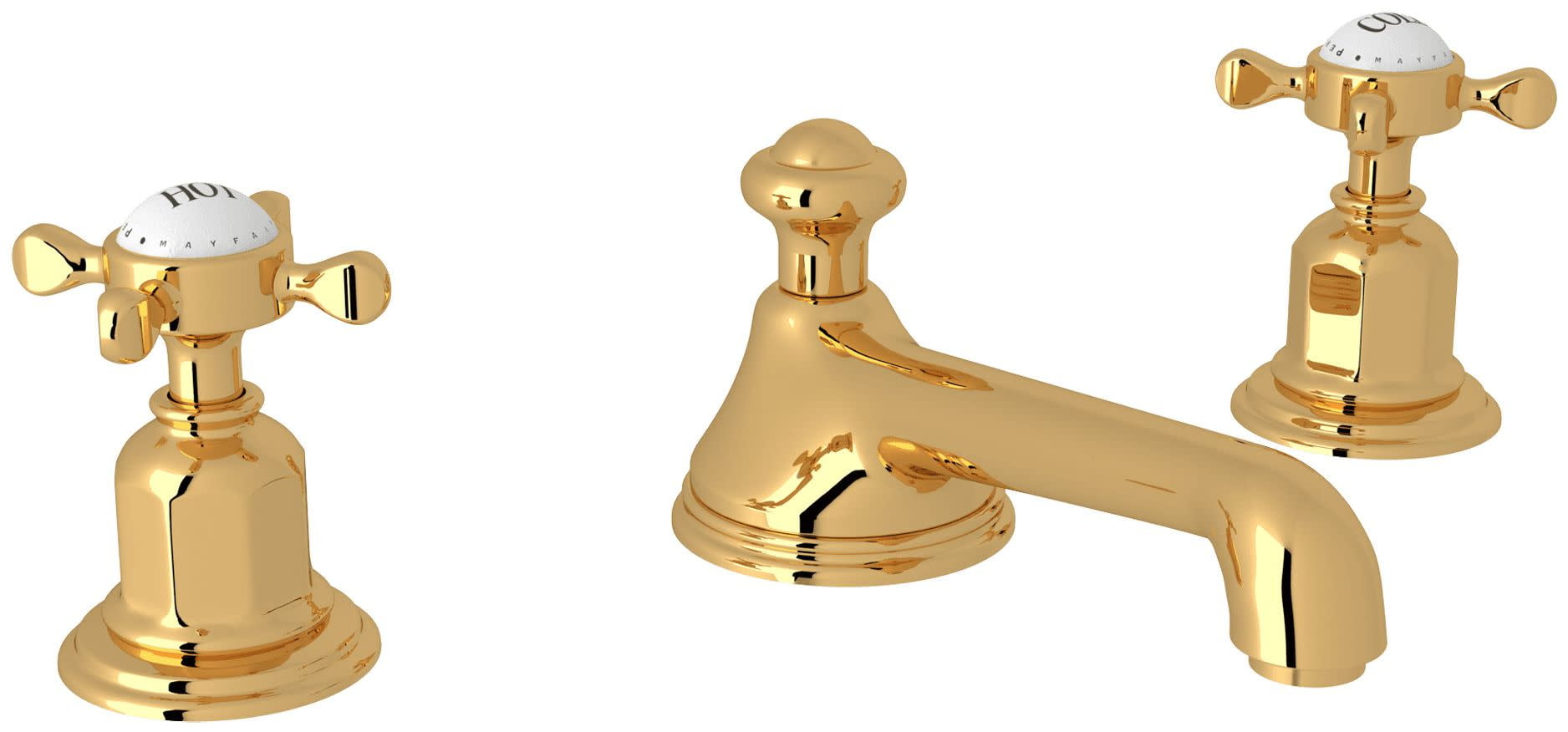 Edwardian Polished Nickel Brass Widespread Bathroom Faucet