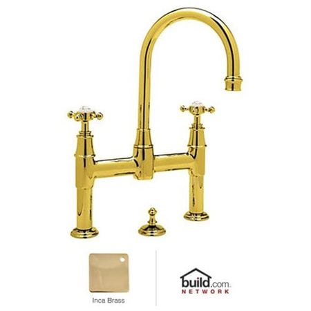 Perrin And Rowe U.3709X-2 Georgian Era 1.2 GPM Bridge Bathroom Faucet - Gold