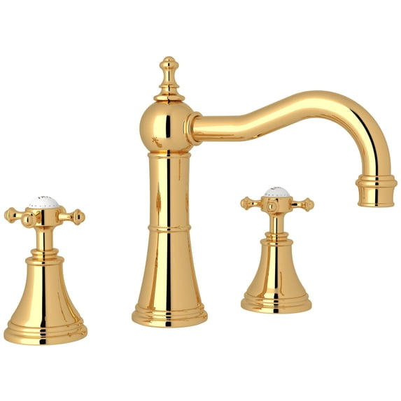 Perrin And Rowe U.3724X-2 Georgian Era 1.2 GPM Widespread Bathroom Faucet - Gold