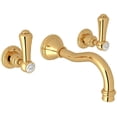thumbnail image 1 of Perrin And Rowe U.3793Lsp/To-2 Georgian Era 1.2 GPM Wall Mounted Bathroom Faucet - Gold, 1 of 7