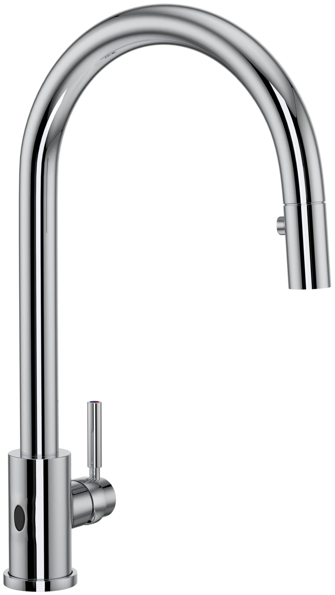 Holborn Polished Chrome 16.75" Pull-Down Kitchen Faucet with Brass Handle