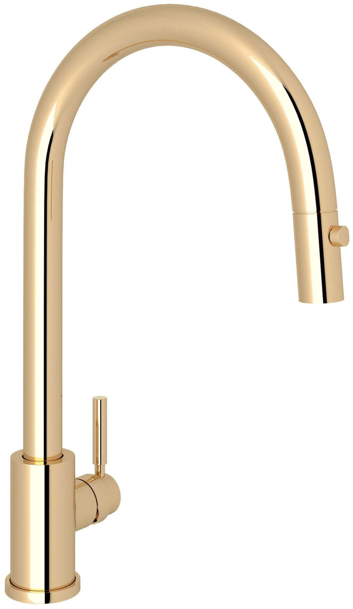 Polished Nickel Brass Kitchen Faucet with Pull-out Spray