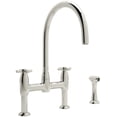 thumbnail image 1 of Perrin And Rowe U.4272X-2 Holborn 1.8 GPM Widespread Bridge Kitchen Faucet - Nickel, 1 of 5