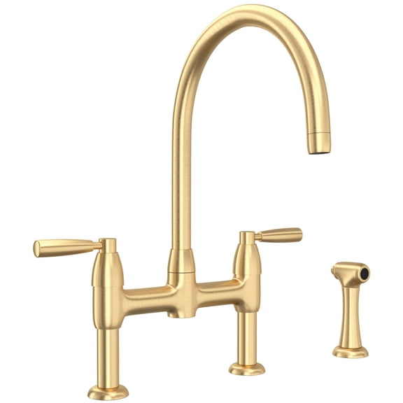 Perrin And Rowe U.4273Ls-2 Holborn 1.5 GPM Widespread Bridge Kitchen Faucet - Satin