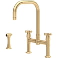 thumbnail image 1 of Perrin And Rowe U.4278X-2 Holborn 1.5 GPM Widespread Bridge Kitchen Faucet - Satin English, 1 of 5